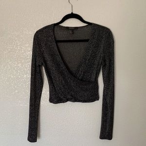 Forever 21 Glitter Long Sleeved Crop top